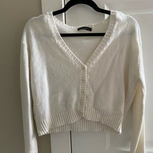 Brandy Melville White Button Sweater